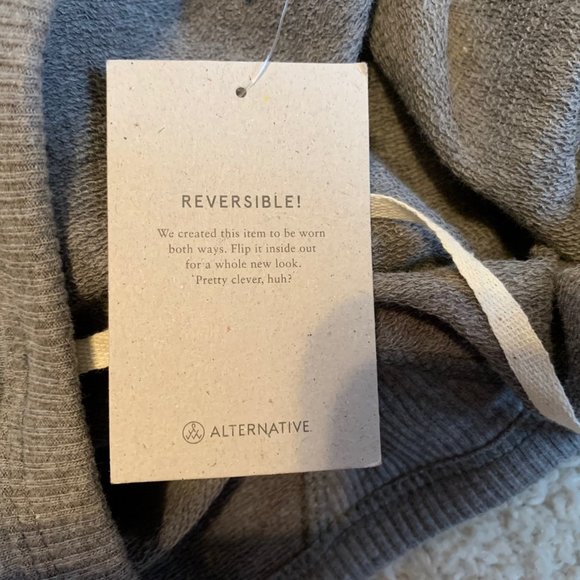 NWT Alternative Vintage Sport French Terry B-Side Reversible Sweatshirt Gray - M - Picture 9 of 16